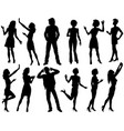 various people silhouettes vector image