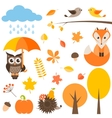 autumn set isolated on white vector image vector image