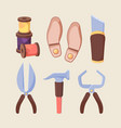 shoe repair tools set sharp scissors for cutting vector image vector image