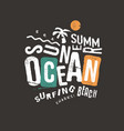 summer t-shirt print template on dark background vector image