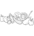 vegetables group for coloring book vector image