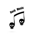 musical note sign and human skull icon logo vector image