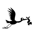 stork baby simple icon vector image