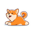 cartoon happy shiba inu dog character kawaii pet vector image