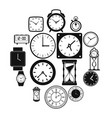 clocks icons set simple style vector image