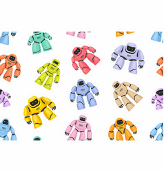 Colorful seamless pattern with retro robots Vector Image