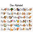 german deutsch abc alphabet set cartoon letters vector image