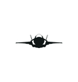 simple black fighter jet plane icon on white vector image vector image