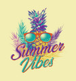 pop art pineapple wearing vector image