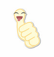 thumb emoticon stickers vector image vector image