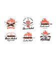 kebab or shawarma emblem set turkish cuisine food vector image