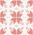 seamless knitted pattern with red stars vector image