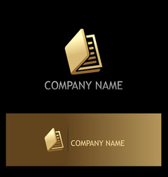 Open book document abstract logo Royalty Free Vector Image