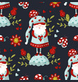 cute cartoon gnome seamless pattern vector image vector image