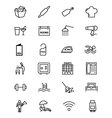 hotel and restaurant line icons 2 vector image vector image