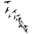 feather and birds black white vector image vector image