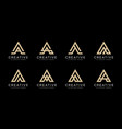 set of initial letter a logo mono line vector image vector image