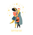 two lovely girls are celebrating new year vector image vector image