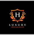 golden luxury initial letter h logo design vector image vector image