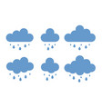 rain weather icon set cloud in trendy flat style vector image