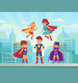 superhero kids team comic hero kid in super vector image vector image