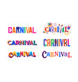 colorful carnival lettering concept design vector image