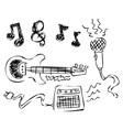 doodle music vector image