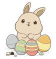 easter eggs and bunny design for holiday vector image