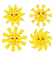 patchwork suns vector image vector image