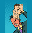 evil man mask good man vector image vector image