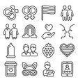 lgbt icons set on white background line style vector image