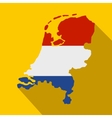 map of netherlands with dutch flag icon vector image