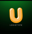 3d playful letter u kids and joy style symbol vector image vector image