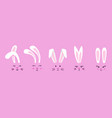 cute bunny ears and faces face rabbit tiny vector image