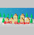 christmas card low polygonal model of houses vector image