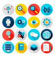 deep learning flat icons vector image