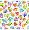 decorative childish numbers seamless pattern vector image