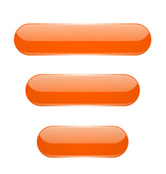 Orange oval buttons 3d glass menu icons Royalty Free Vector