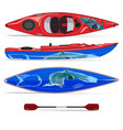 kayak with paddle vector image