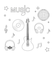 music guitar record headphones disco vector image vector image