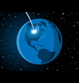 meteorite impacting earth scene vector image