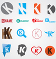 set of alphabet symbols letter k vector image
