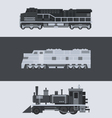 flat design of train locomotive set vector image