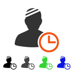 Patient clock flat icon Royalty Free Vector Image