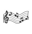 music staff with notes sketch vector image