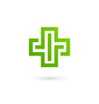 cross plus medical logo icon design template vector image