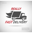 fast delivery symbol shipping truck silhouette vector image