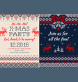 knitted invitation to christmas x-mas party vector image vector image