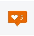 modern like orange icon on white vector image vector image