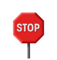 stop traffic street sign red octagon with white vector image vector image
